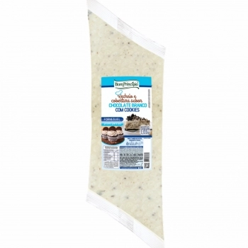 RECHEIO E COBERTURA DE CHOCOLATE BRANCO COM COOKIES BOM PRINCÍPIO 1,01KG