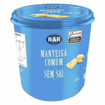 MANTEIGA COMUM SEM SAL RAR 500G
