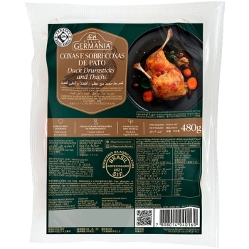 COXA E SOBRECOXA DE PATO CONGELADO VILLA GERMANIA 480G (2UND ±240G)(CX 7,68KG)P.FIXO