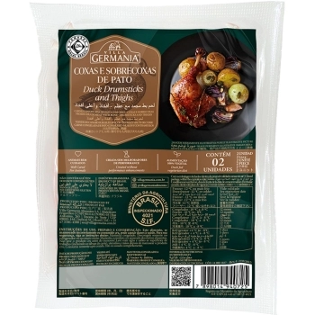 COXA E SOBRECOXA DE PATO CONGELADO VILLA GERMANIA 500G (2UND ±250G)(CX 10,08KG)P.VARIAVEL